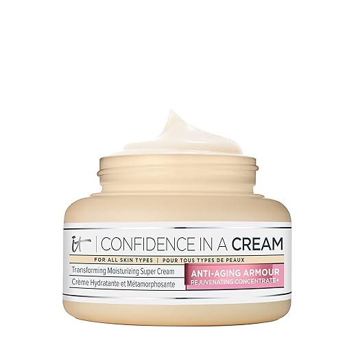 IT Cosmetics Confidence in a Cream - Hydrating &amp Anti Aging Face Moisturizer Visibly Reduces Fine Lines &amp Wrinkles Up To 48H Hydration Repairs Skin Barrier Squalane &amp Ceramides For Al