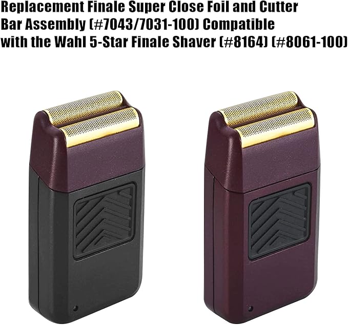 Professional 5 Star Series Finale Shaver Replacement Foil and Cutter Bar Assembly Compatible with wahl Foil Heads 7031-100/7043-100Fit for #8061 8164 Shaver (red 3 Pack)