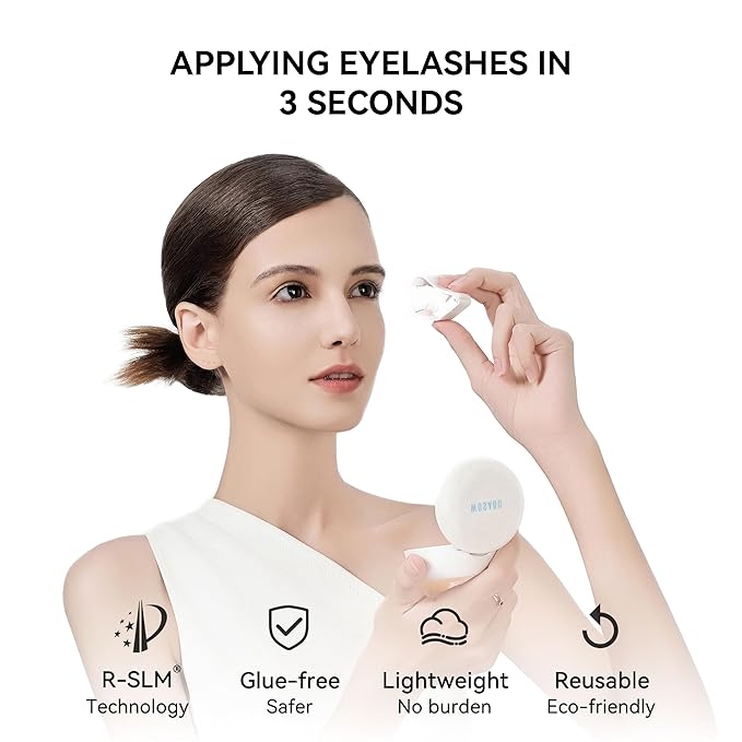WOSADO Magnetic Eyelashes with Applicator Kit [V10 Ultra Black] 21.5mm Reusable Magnetic Lashes without Eyeliner Glue-free False Lashes Waterproof Lightweight Suit for Natural Makeup