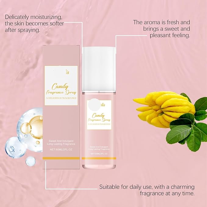 Long-Lasting Candy Scent Body Mist - Refreshing Moisturizing &amp Gentle Fragrance For Daily Use &amp Special Occasions(2PCS)