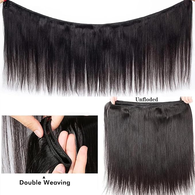 Human Hair BundlesStraight 1 Bundles 18 Inch16A Bundles Human Hair100% Unprocessed Virgin Brazilian Hair Extensions Double Weft Quick Weave Sew In Hair Bundle
