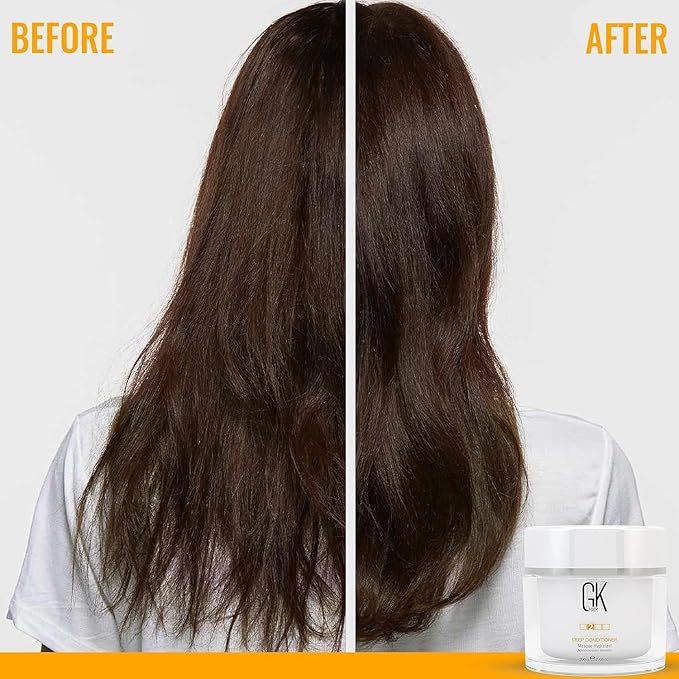 GK Hair Global Keratin Moisturizing Shampoo And Conditioner 100ml With Deep Conditioner Masque 200G For Dry Frizzy Damaged &amp Chemically Treated Hair - Sulfate And Paraben Free