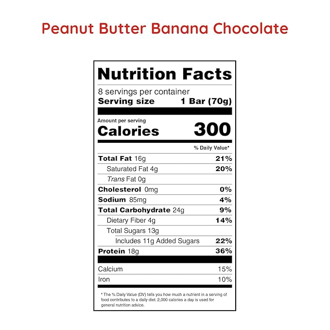 G2G Protein Bar Peanut Butter Banana Chocolate Healthy Snack Delicious Meal Replacement Gluten-Free Clean Ingredients Refrigerated for Freshness 24 Count (3 Packs of 8)