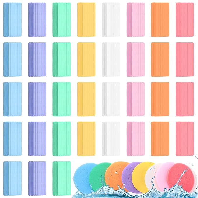 Mifoci 960 Pieces Compressed Facial Sponges for Estheticians Makeup Removal Sponge Pads for Women Spa Exfoliating Face(8 Colors)