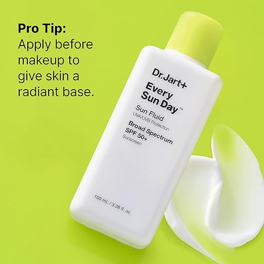 Dr.Jart+ Every Sun Day Sun Fluid Korean Sunscreen SPF 50+ for Face | Korean Skin Care 3.38 Fl Oz