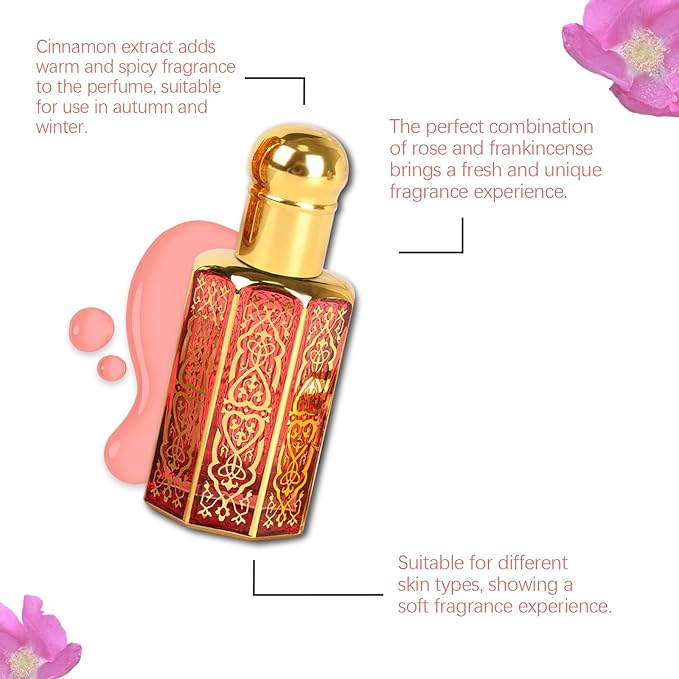 Roll-On Charming Floral Fragrance Perfume - Rose Scented Long-Lasting Portable Elegance(3PCS)