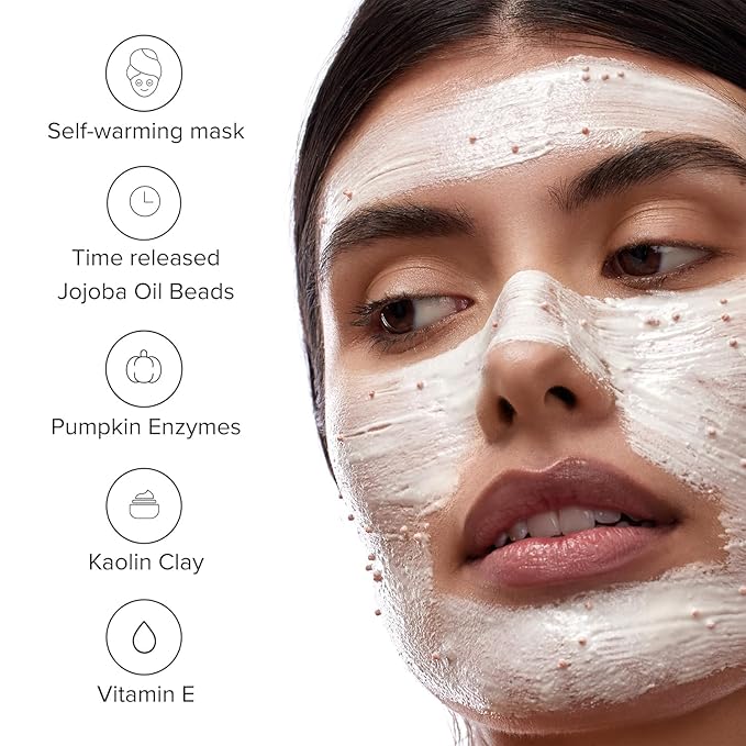 DRMTLGY Pumpkin Enzyme Face Mask with Jojoba Beads. Gentle Exfoliating Pumpkin Facial Mask for Dullness Uneven Skin Tone Fine Lines and Wrinkles. 5.5 oz 2 pack