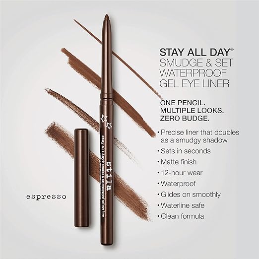 stila Stay All Day® Smudge &amp Set Waterproof Gel Liner | Long-Wear Gel Eyeliner Pencil for Tightlining Waterline &amp Smoky Eye Looks | 12-Hour Wear No Budge &amp Fade-Proof
