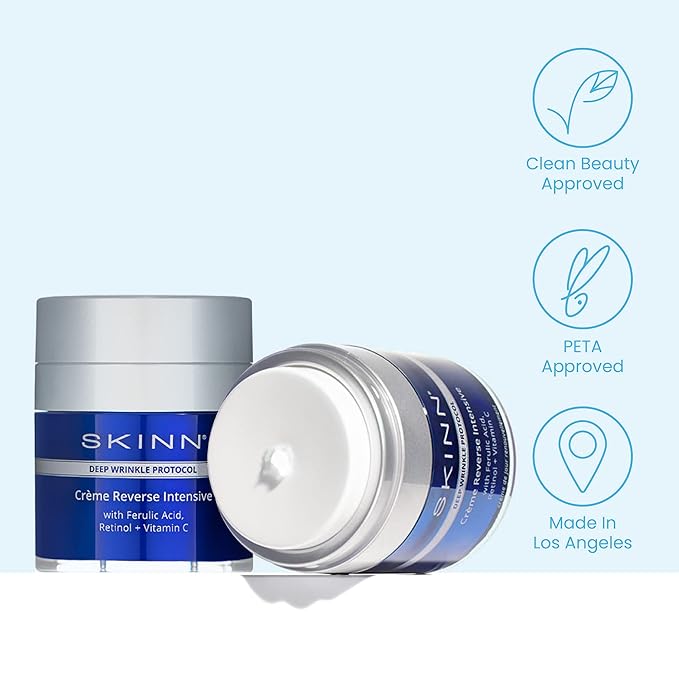 SKINN Cr?me Reverse with Ferulic Acid Retinol and Vitamin C-Cr?me Reverse Intensive-Anti-Aging Cream with Hyaluronic Acid to Plump Skin Vitamin C Help to Improving Tone Firmness of Skin