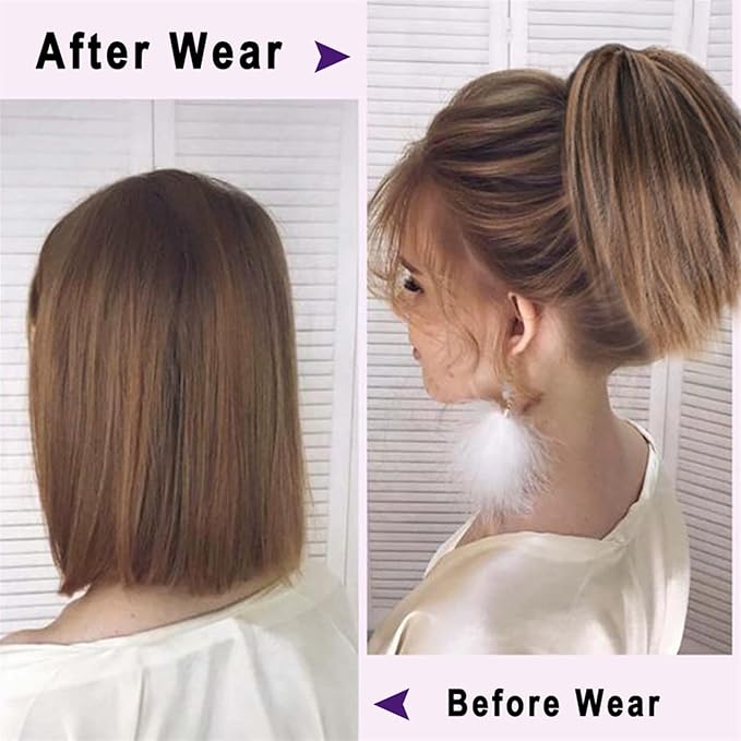 FRANCES Fake Hair Bun 1 Pack Synthetic Messy Bun with Elastic Rubber Band Wig Straight Hair Ponytail Extensions Hair Bun for Women Hair Accessories (Color : 30T6)