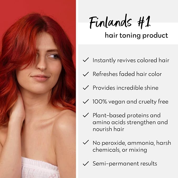 FOUR REASONS Color Mask - Red - (27 Colors) Toning Treatment Color Depositing Conditioner Tone &amp Enhance Color-Treated Hair - Semi Permanent Hair Dye Vegan and Cruelty-Free 6.76 fl oz