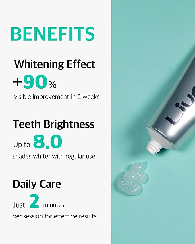 Live Orals Whitening Toothpaste 80g x 5 Units - Fluoride-Free Nano Hydroxyapatite &amp Hydrogen Peroxide Sensitive Teeth Enamel Strengthening Natural Mint Gel