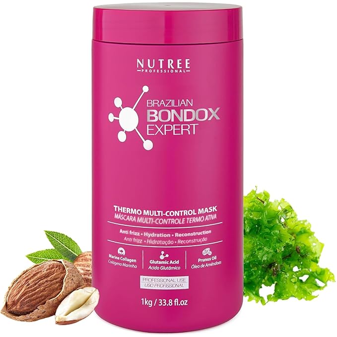 Brazilian Hair Bondox Expert Thermal Mask 33.8 fl.oz - Formaldehyde-Free - Repairs Hair Elasticity Softens Moisturizes Adds Shine - 20 Applications