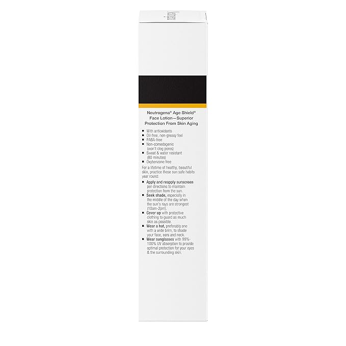 Neutrogena Age Shield Anti-Oxidant Face Lotion Sunscreen with Broad Spectrum SPF 70 Oil-Free &amp Non-Comedogenic Moisturizing Sunscreen to Prevent Signs of Aging 3 fl. oz (Pack of 2)