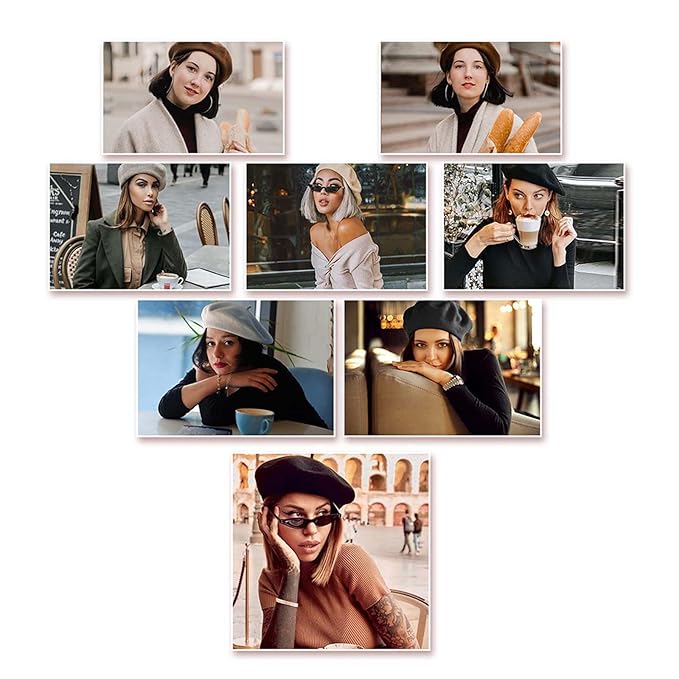 Hat Wig Beret Hat with Hair Extensions Classic French Wool Hat Straight Short Bob Hairpiece Women Bob Wig Hats