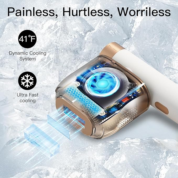 Laser Hair Removal BoSidin IPL Hair Removal with Painless Ice-Cooling 2-in-1 Face SR Rejuvenation 6+1 Modes 6 Levels Hair Removal for Women Permanent Laser Hair Removal Kit with Shaver Goggles