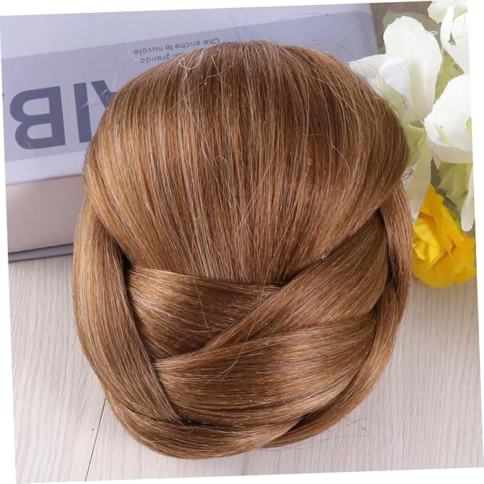 DOITOOL 3pcs Chignon Jaw Clip Bun Wig Hair Extension for Bridal Girls Wedding Hair Accessory