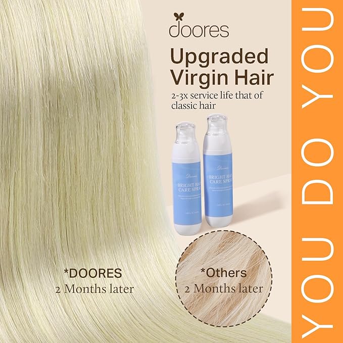 DOORES Clip in Human Hair Extensions Light Ash Brown to Ash Blonde 100g 7pcs 14 Inch Remy Hair Extensions Straight Natural Thick