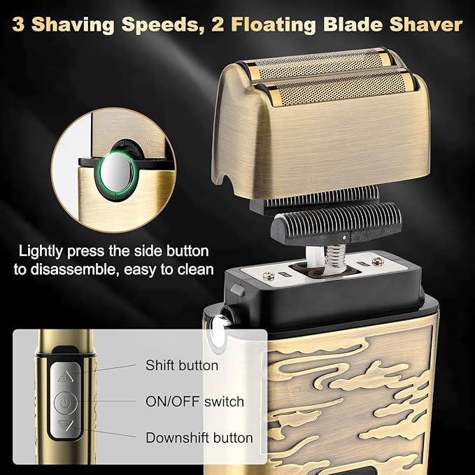 Hair Clippers for Man T-Blade Trimmer Nose Hair Trimmer Electric Shaver Set Professional Metal Body Barber Clippers Set for Haircut Men?™s Grooming Kit with LCD Display Ideal Gift for Him