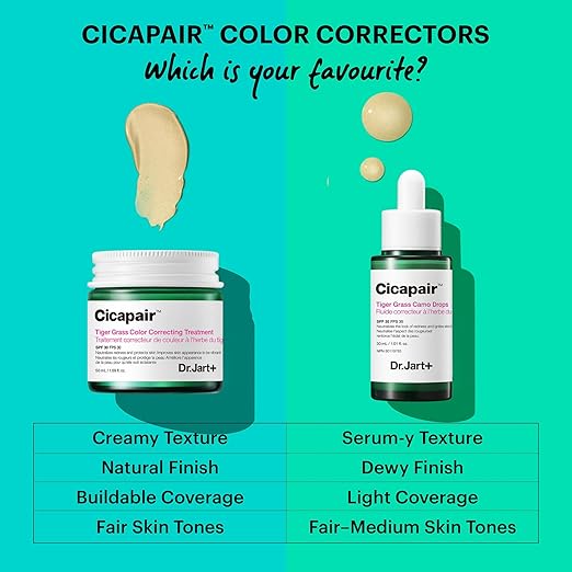 Dr.Jart+ Cicapair Tiger Grass Camo Drops Tinted Serum SPF 35 with Centella Asiatica | Skin Tint | Korean Skin Care Makeup Hybrid 1.01 Fl Oz
