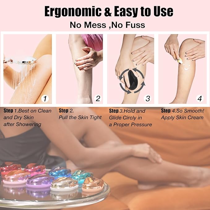 Crystal Hair EraserUpgraded Painless Crystal Hair RemoverEffective Nano Glass Hair Removal Device and Skin ExfoliationBody Epilator for Women and Men(Black)
