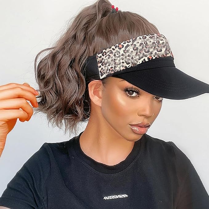 Hat Wig for Women Baseball Hat Wig Women's Wig Short Curly Hair Wool Curly Wig Ponytail Braid Wavy Wig