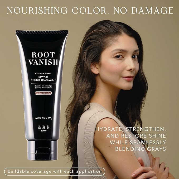 Color Treatment for Gray Coverage ? Subtle Gradual Semi-Permanent Hair Color ? Hydrating Sulfate-Free Ammonia-Free Vegan Color Depositing with 31 Botanical Extracts (Dark Brown)