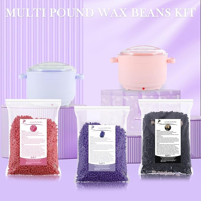 Wax Beads Bulk - 3.3lb Wax Beans Supplies for Esthetician - Professinal Painless Waxing for Face Upper Lip Bikini Leg Women Natural Melting Kit - Hypoallergenic Hard Wax Beads Bulk