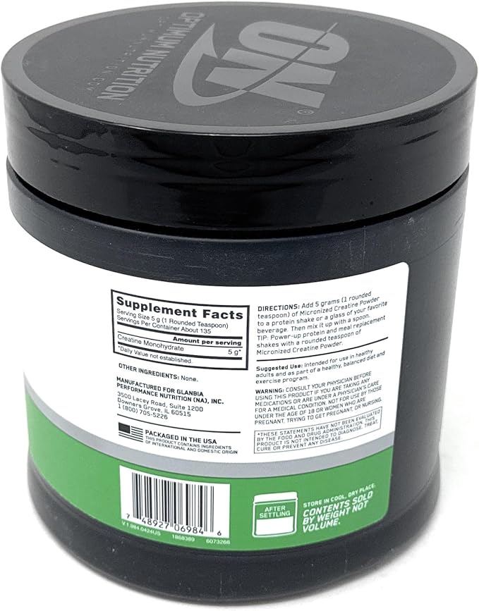 Optimum Nutrition Micronized Creatine Monohydrate Powder Unflavored Keto Friendly 135 Servings (Packaging May Vary)