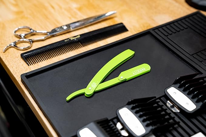 GRAVITY RAZORS Professional Straight Razor Kit ? Minimal Exposure Includes 10 Premium Blades 0.5mm Exposed Green