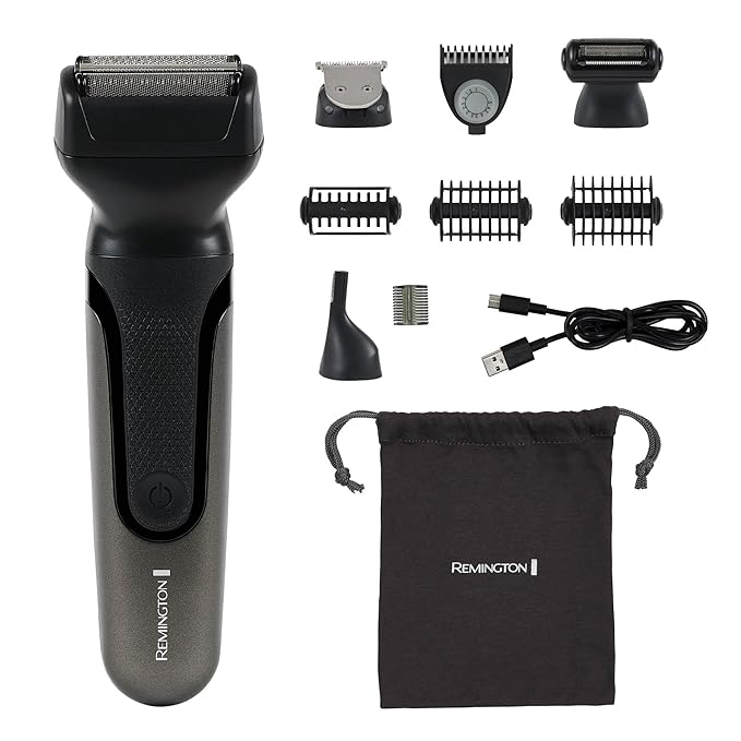 Remington ONE Shave &amp Groom Multi-Tool Electric Razor for Men Foil Shaver with 4 Full-Size Attachments &amp 5 Adjustable Combs for Beard Face &amp Body Grooming