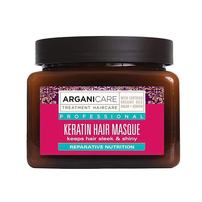Arganicare | Keratin Range | REPAIR AND NUTRITIOUS MASK | With Organic Keratin | Nourishes Thickens &amp Protects | Fortifies &amp Regenerates the internal fiber | Dry and Damaged Hair | 16.91 fl o