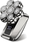 Head Shavers for Bald Men 7D Electric Razor for Men IPX7 Waterproof Dry/Wet Detachable Head Shaver LED Display Fast Charging 5-in-1 Pro Grooming Kit Travel-Friendly Ideal Gift Choice