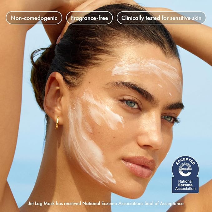 Summer Fridays Jet Lag Mask Mini - Hydrating Face Moisturizer + Mask - Enriched with Hyaluronic Acid Niacinamide Glycerin + Antioxidants Helps Nourish Skin for a Renewed + Radiant Complexion (1 Oz)