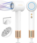 Hair Dryer High-Speed Ionic Low Noise Blow Dryer with Brushless Motor for Fast Drying Thermo-Control Quiet Compact Hair Blow Dryer with Magnetic Diffuser for Curly Hair for Home Travel Salon