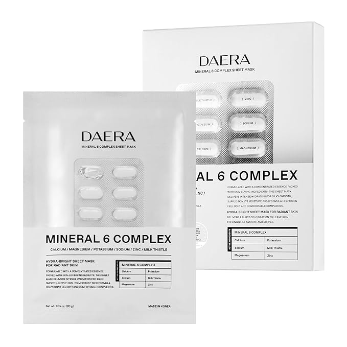 DAERA Korean Brightening &amp Firming Face Mask 5 Sheets - Hydrating Cream Mask with Botanicals for Dark Spots &amp Anti-Aging