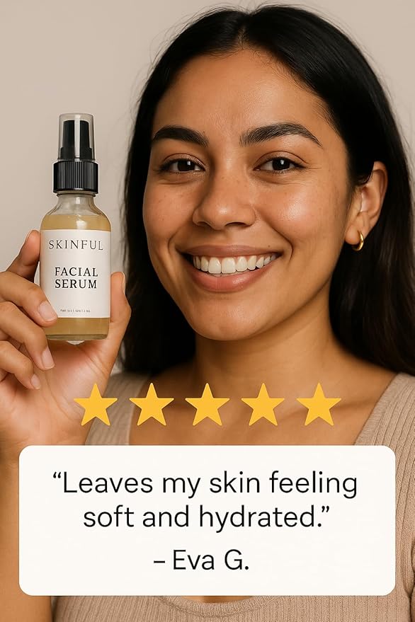 Skinful Facial Serum for Soft Youthful Skin Nourishing Firming Face Serum for Glowing Skin - 2oz