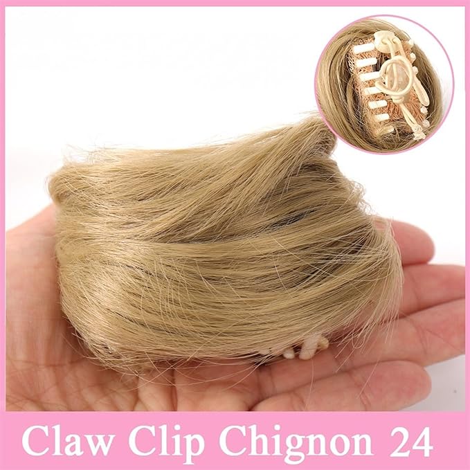 Messy Bun Hair Piece for Women Space Buns Hair Pieces Mini Claw Clip in Hair Bun Messy Cat Ears Hair Bun Extension Synthetic Donut Wig Accessory Updo Hairpieces for Women Girls Fake Hair Accessorie