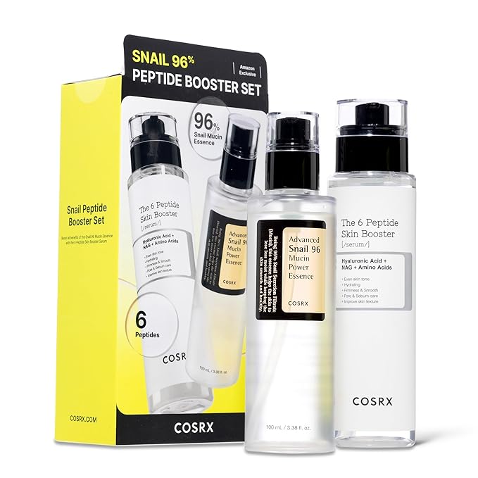 COSRX Snail Mucin 96% Peptide Booster Set - Amazon Exclusive - Korean Skin Care Gift Sets Skin Care Sets for Women Advanced Snail Mucin Serum Face Serum Stocking Stuffers for Women