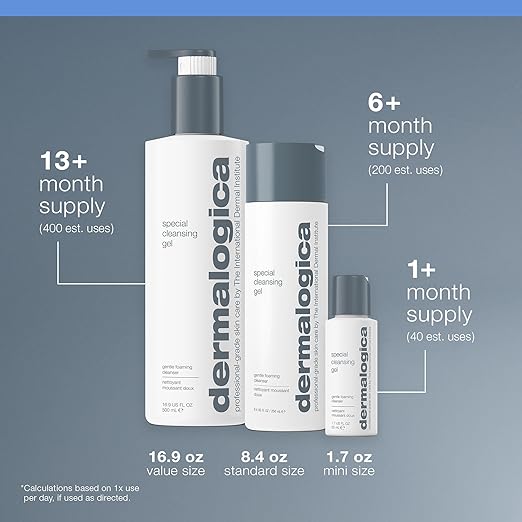 Dermalogica Special Cleansing Gel Gentle-Foaming Face Wash for Women and Men - Leaves Skin Feeling Smooth And Clean