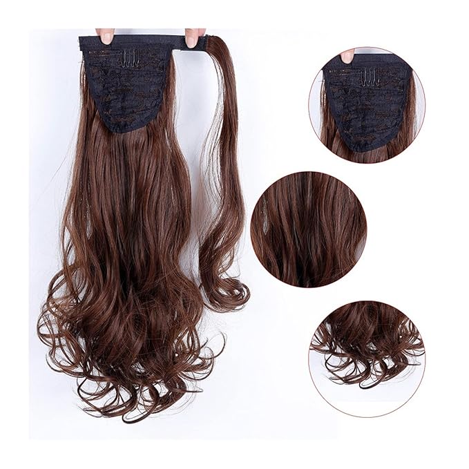 Hair Accessories 22 Long Wavy Ponytail Lengthening Synthetic Curly Wraparound Ponytail Hair Extension Hair Clip Women Wig Curly Bun Hair Pieces For Women(17)