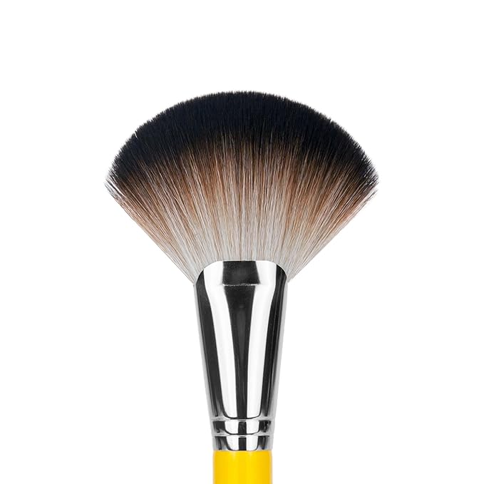 Bdellium Tools Professional Makeup Brush - Studio Series 991.5 Highlighting Fan - With Soft Synthetic Fibers For Topping the Cheekbones (Yellow 1pc)