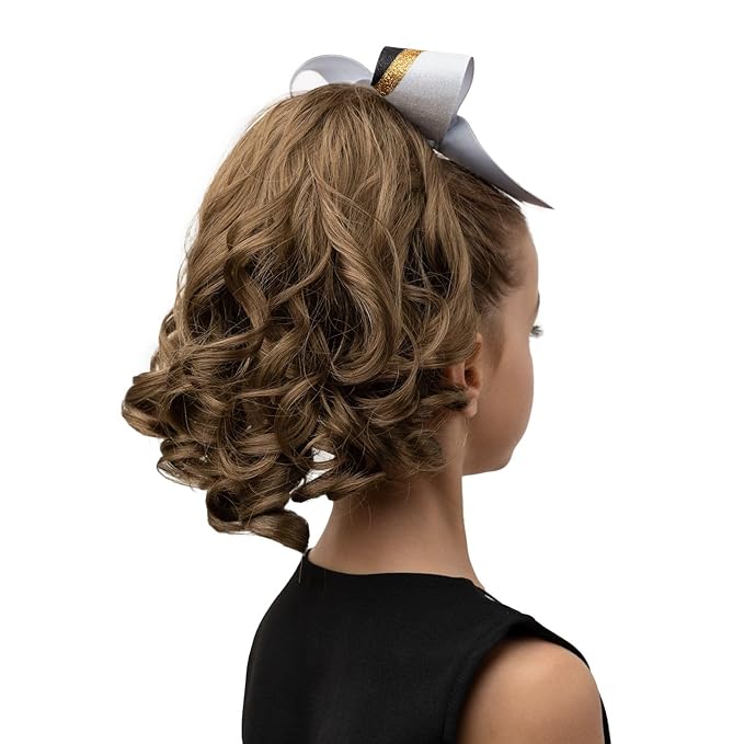 Perfect Curls Cheerleader Hairpiece 14 inch Curly Ponytail Hairpiece for Young Girls (Cocoa)