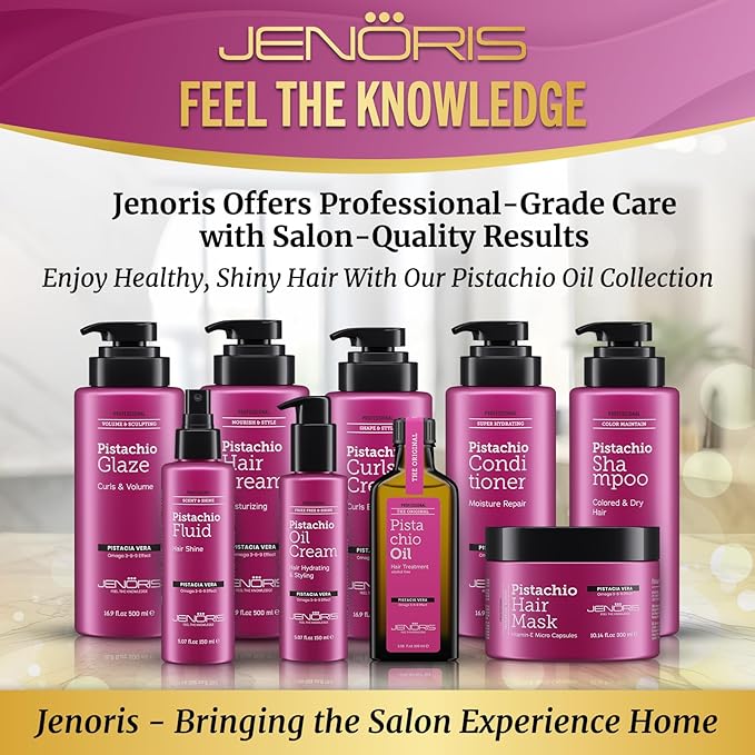 Jenoris Pistachio Hair Mask for Dry Damaged Hair ? Deep Conditioning Hair Mask Treatment with Pistachio Oil &amp Vitamin E For Color-Treated Hair For Hair Repair Paraben &amp Salt Free 10.14 Fl