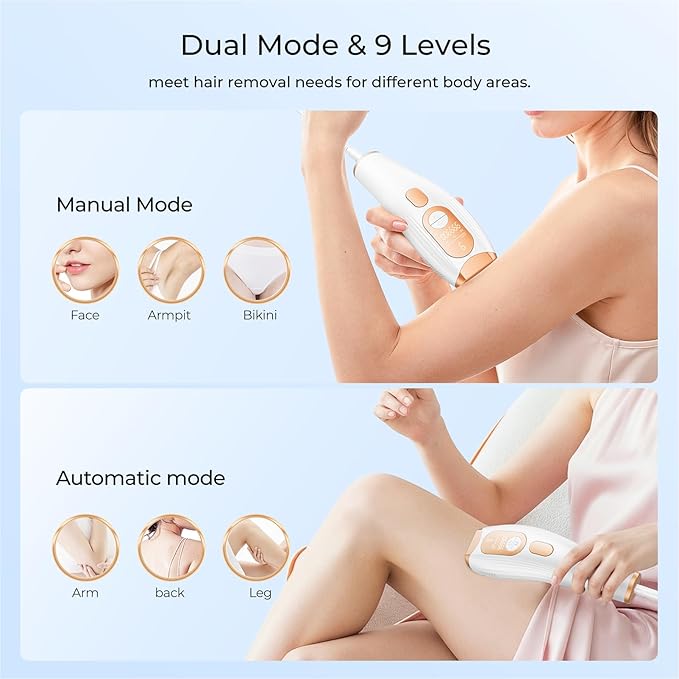Laser Hair Removal IPL Laser Hair Removal for Women and Men Permanent Hair Removal Device with 3.0 IPL Red Light Wave Home Laser Hair Removal Device for Facial Legs Armpits Bikini Body Use