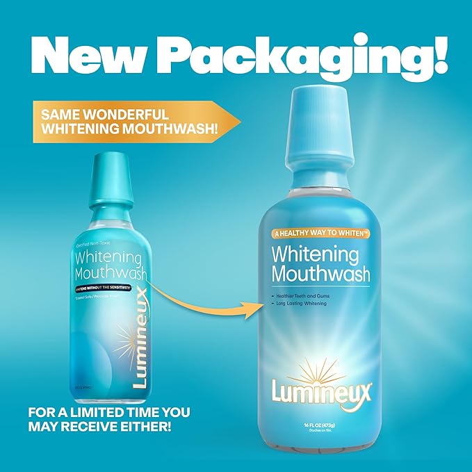 Lumineux Teeth Whitening Kit Peroxide Free for Whiter Teeth Includes 7 Whitening Treatments 1 Mouthwash 1 Toothpaste &amp 1 Bamboo Toothbrush Dentist Formulated