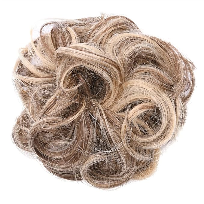Hair Accessories 1 Pack Synthetic Donut Bun Messy Bun Hair Slices Curly Wavy Headbands Women Bun Wig Synthetic Wig Hair Extensions Hair Pieces For Women(22H10)