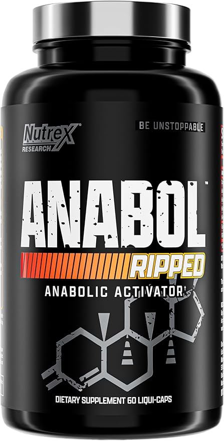 Nutrex Research Anabol Ripped Anabolic Muscle Builder for Men 2-in-1 Muscle Builder and Shredding Supplement (60 Count)