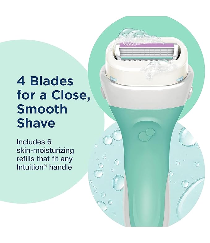 Pure Nourishment Plus Renewing Razor Women's Replacement Razor Blade Cartridges and Refills (Green)