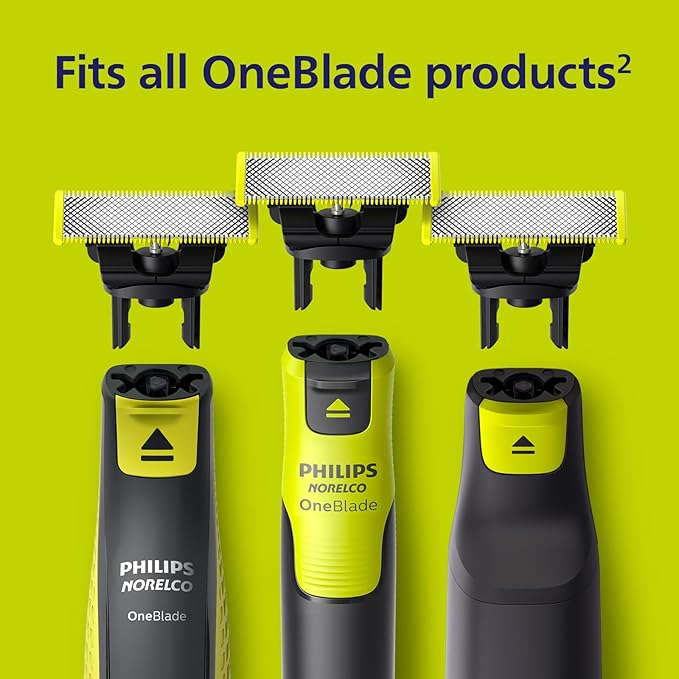 Philips Norelco OneBlade 360 Blades Genuine Replacement Blades for OneBlade Electric Shaver and Trimmer Durable Stainless Steel Trim Edge and Shave 3 Pack QP430/80